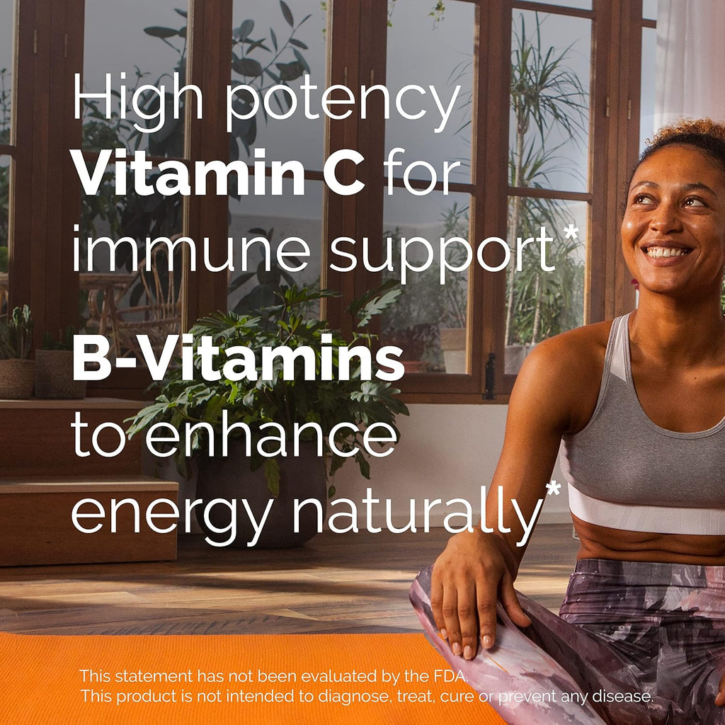 Emergen-C Vitamina C y Ashwagandha Mezcla para Bebida, Sabor Frutos del Bosque - 18 Sobres