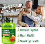 NATURELO Vitamin C with Organic Acerola Extract and Citrus Bioflavonoids - Vegan Supplement - 500 mg per Capsule - 90 Capsules