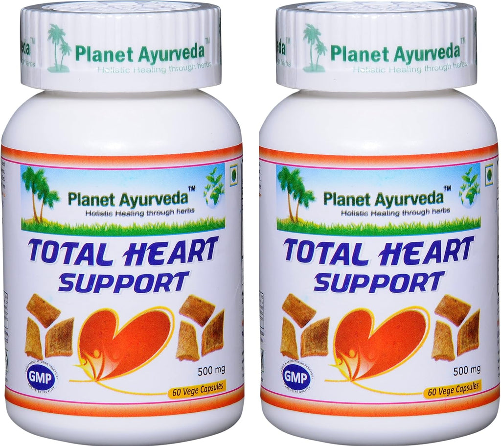 Planet Ayurveda Total Heart Support, 500mg 120 Cápsulas Vegetales - 2 Botellas