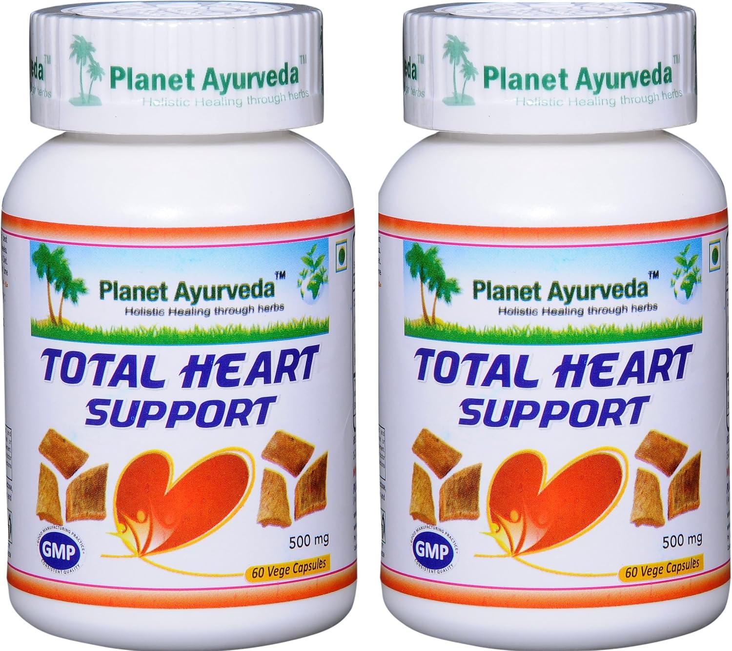 Planet Ayurveda Total Heart Support, 500mg 120 Cápsulas Vegetales - 2 Botellas
