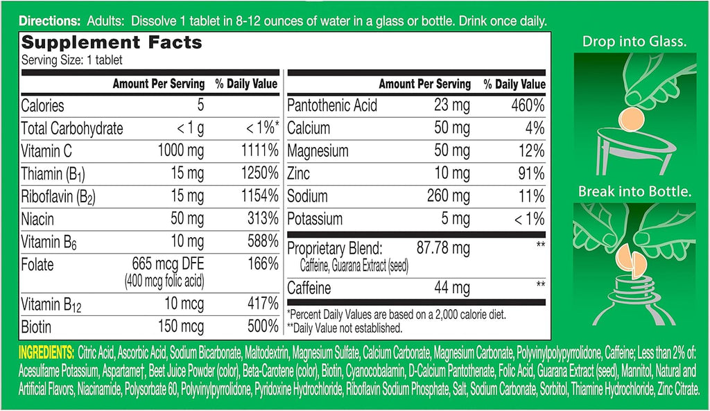 Berocca Energy, Suplemento Vitamínico para Energía Física y Mental, Sabor Naranja, 20 Comprimidos Efervescentes