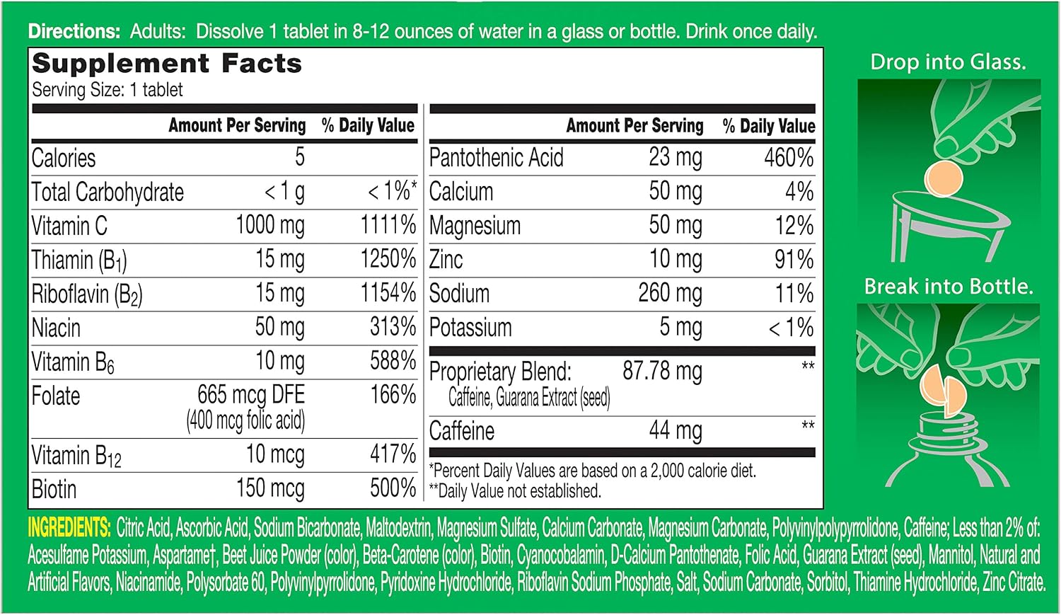 Berocca Energy, Suplemento Vitamínico para Energía Física y Mental, Sabor Naranja, 20 Comprimidos Efervescentes