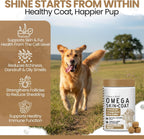 Omega 3 para Perros, 180 Masticables Blandos - Aceite de Salmón y Pescado para Piel y Pelaje, Alivio de Alergias y Picazón - EPA DHA - Sabor a Mantequilla de Cacahuete - Hecho en EE.UU.