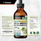 BIO KRAUTER® Gotas de Musgo de Mar y Bladderwrack - Suplemento Vegano de Algas Marinas, 118 ml