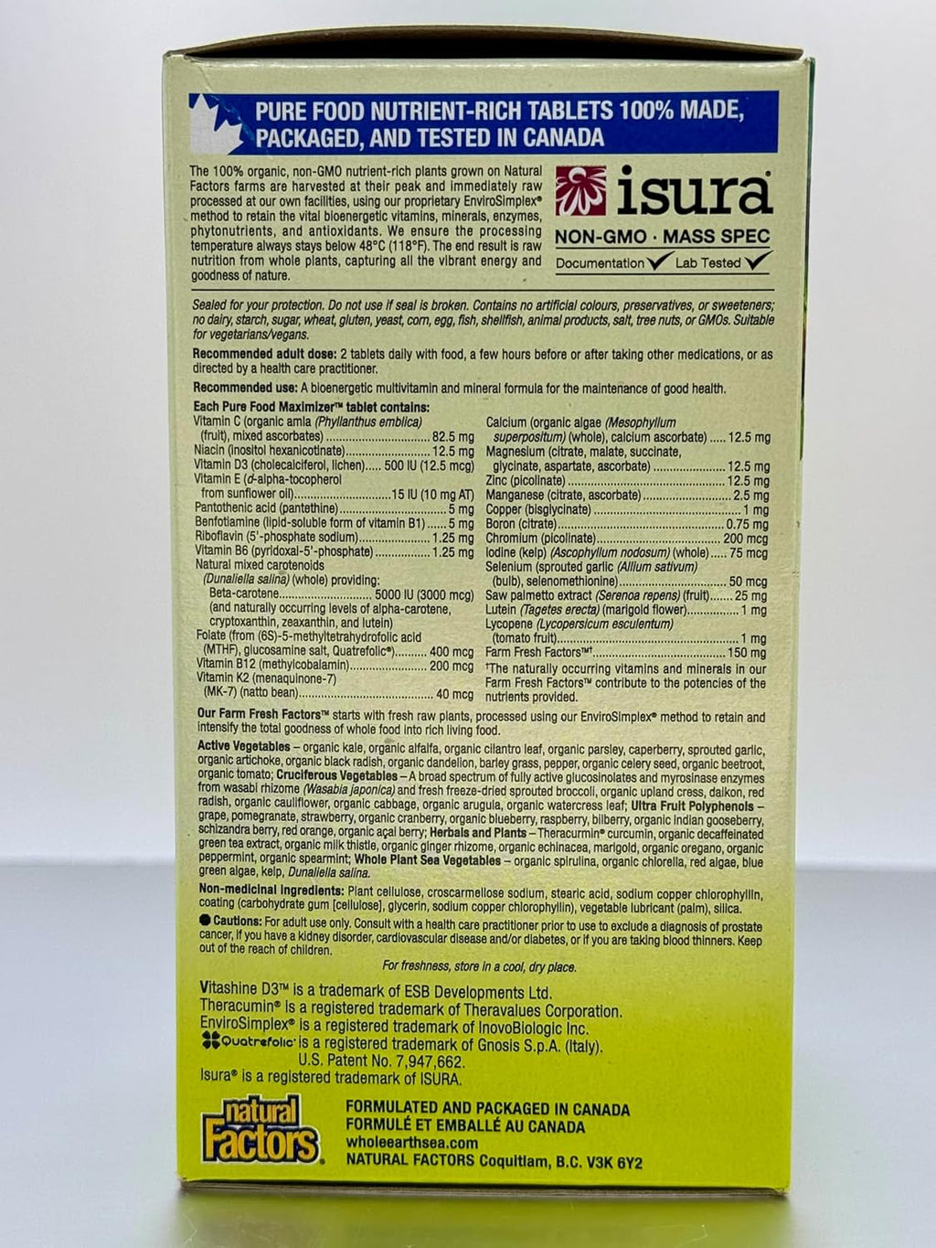 Natural Factors Whole Earth & Sea Multivitamínico y Mineral para Hombres 50+
