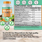 EverSmith Organics Irish Sea Moss 3,500mg, Black Seed Oil 2,000mg, Bladderwrack 1,000mg, Burdock Root - 90 Cápsulas