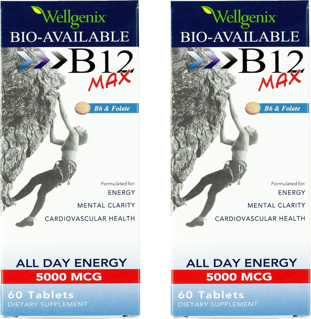 Wellgenix Bio-Available Sublingual B12 Max - 120 Comprimidos