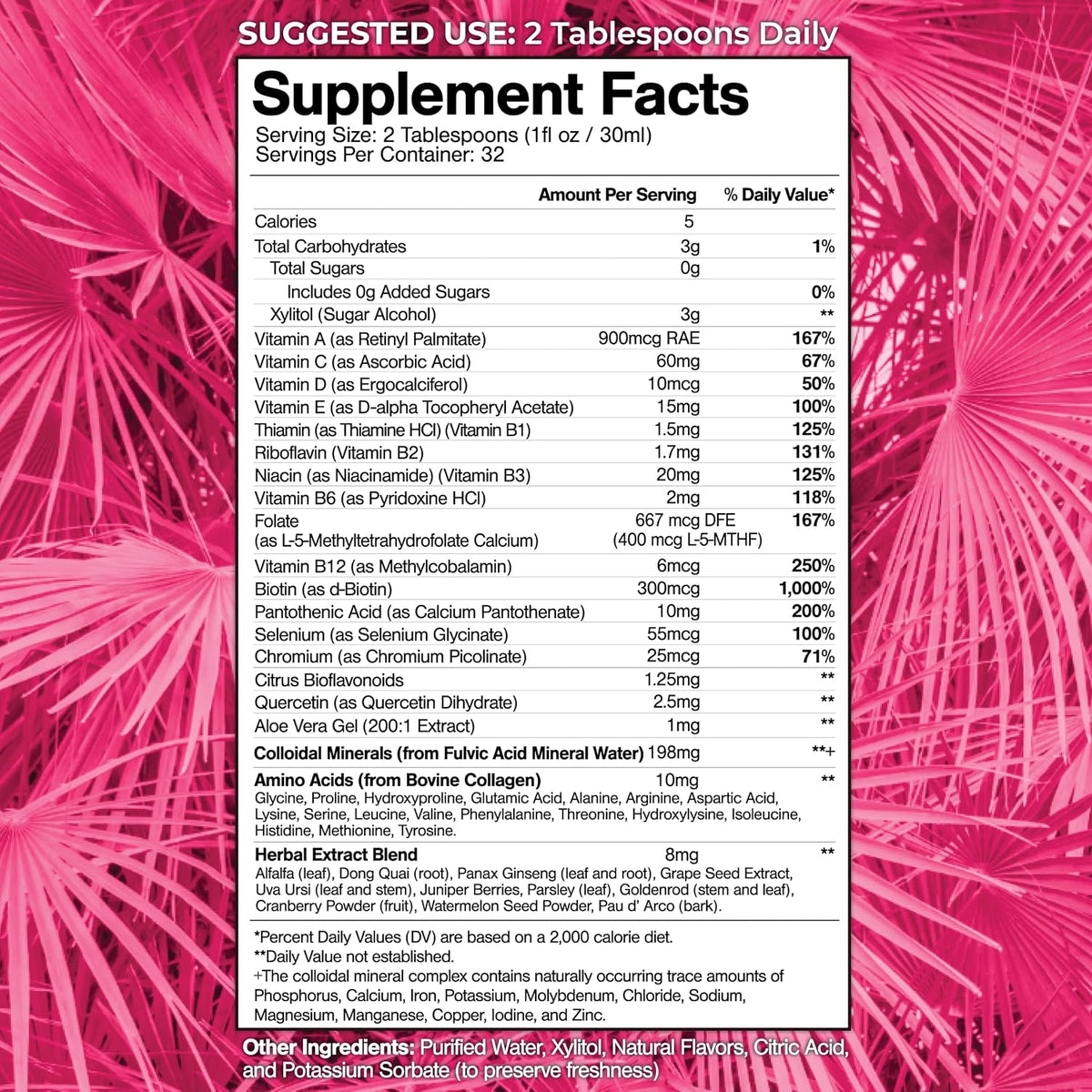 Multivitamínico Líquido Premium para Mujeres – Minerales clave : zinc, selenio, cobre, manganeso y cromo, que – Image 2