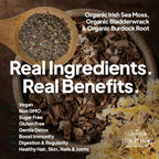 Country Farms Irish Sea Moss Cápsulas – Triple Mezcla con Musgo Irlandés, Raíz de Bardana y Fucus Vesiculoso, 90 Cápsulas