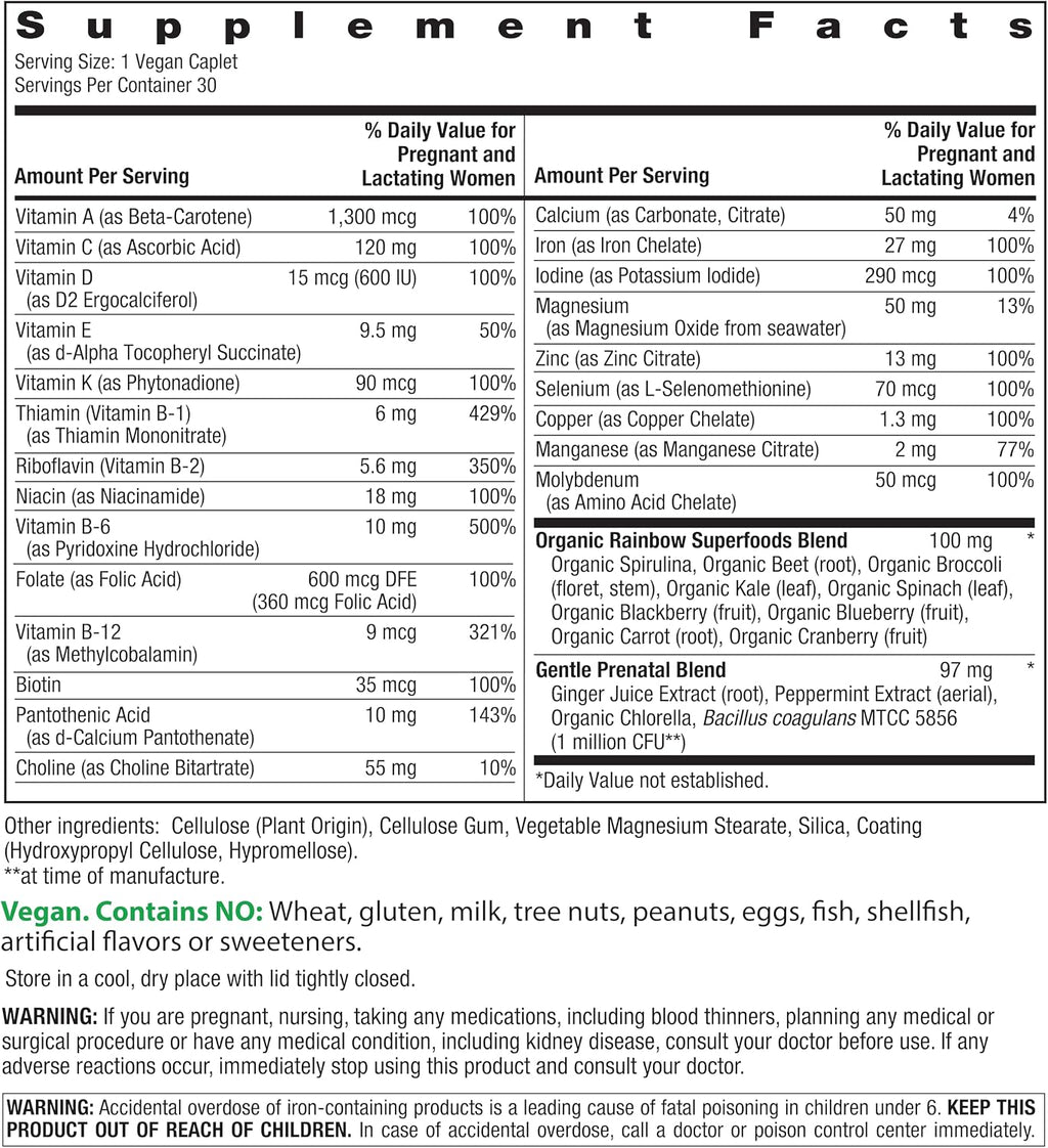 Rainbow Light Prenatal Multivitamin One+ para Mujeres | 30 Comprimidos | Nutrición Esencial para Mamá y Bebé