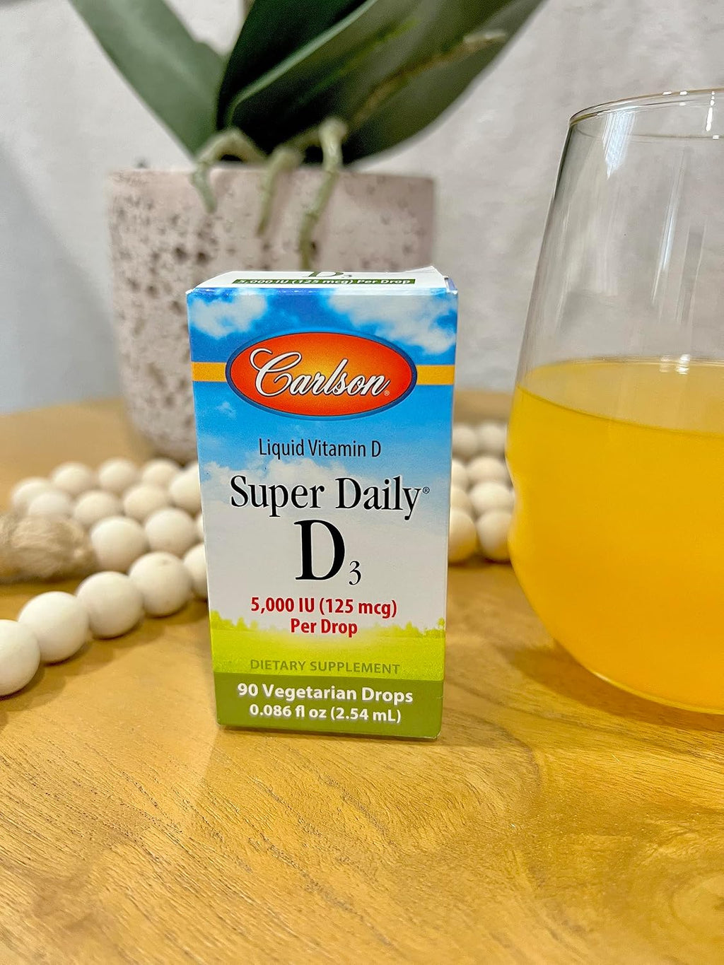 Carlson - Super Daily D3 5,000 UI (125 mcg) por gota, Gotas de Vitamina D, Apoyo Inmunológico, Salud Cardíaca, Vitamina D3 Líquida, Sin Sabor, 90 Gotas
