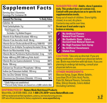 Nature Made Multivitamínico para Mujeres, Gominolas Multivitamínicas, 70 Gominolas, 35 Días – Image 10