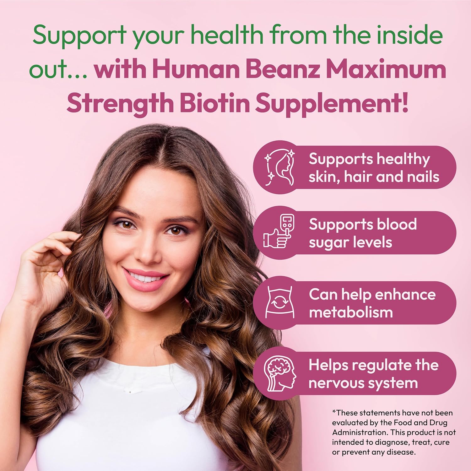 Human Beanz Biotina 10.000mcg Gominolas - 120 Unidades Sabor Fresa