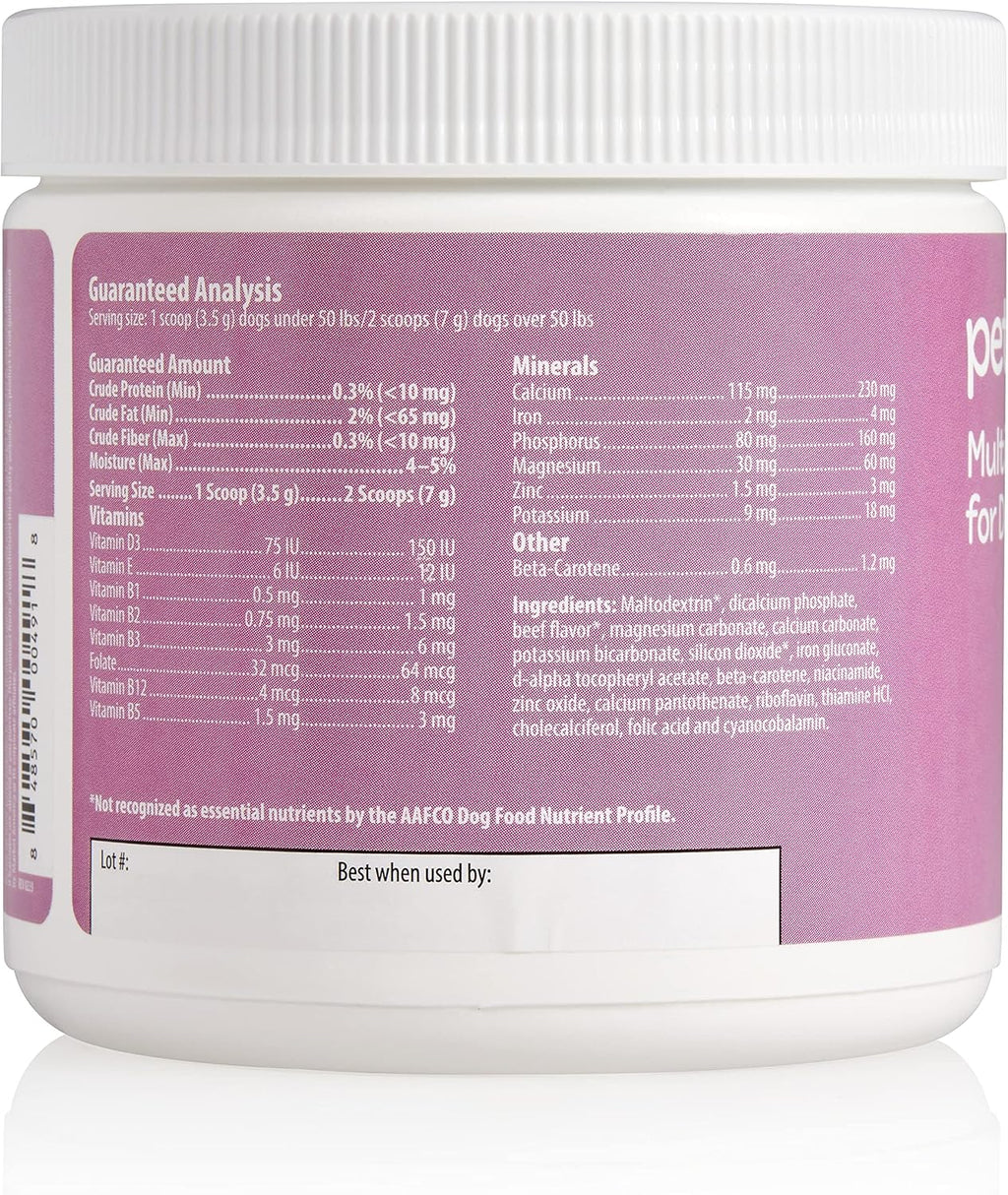 Multivitamínico para Perros – Vitaminas y Minerales Diarios – Sabor a Ternera en Polvo – Aprox. 90 Dosis