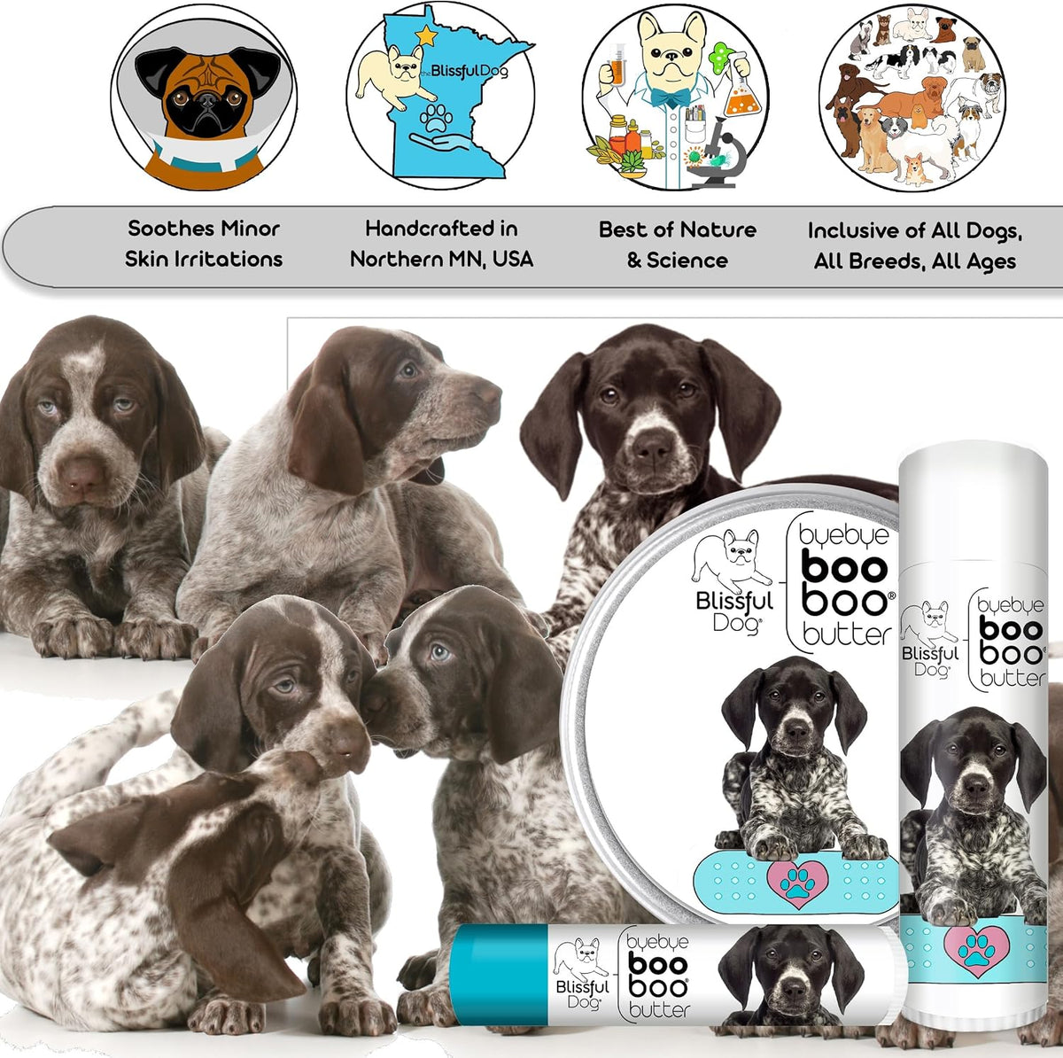 The Blissful Dog 8 oz TIN German Shorthaired – Manteca de karité: Conocida por sus propiedades hidratantes y – Image 6