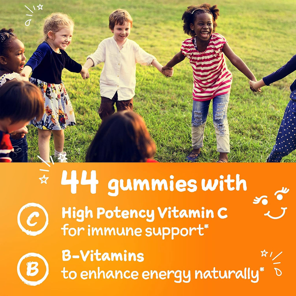 Emergen-C Kidz Gominolas de Apoyo Inmunológico Diario con Vitamina C y Vitaminas B, Sabor Fiesta de Frutas - 44 Gomitas