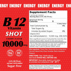 ALFA VITAMINS B12 Vitamin Shot 10000 mcg - Pack de 20 Viales - Sin Azúcar ni Cafeína