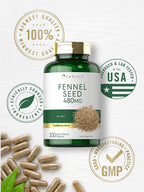Carlyle Semilla de Hinojo 480mg – 200 Cápsulas – Suplemento Herbal No-GMO