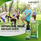 Nutritunes K2 D3 Liquid Drops – Vitamina D3 10.000 UI y K2 200 mcg – Complemento de Alta Potencia – Sabor a Bayas Mixtas – 30 Servicios (60 ml)