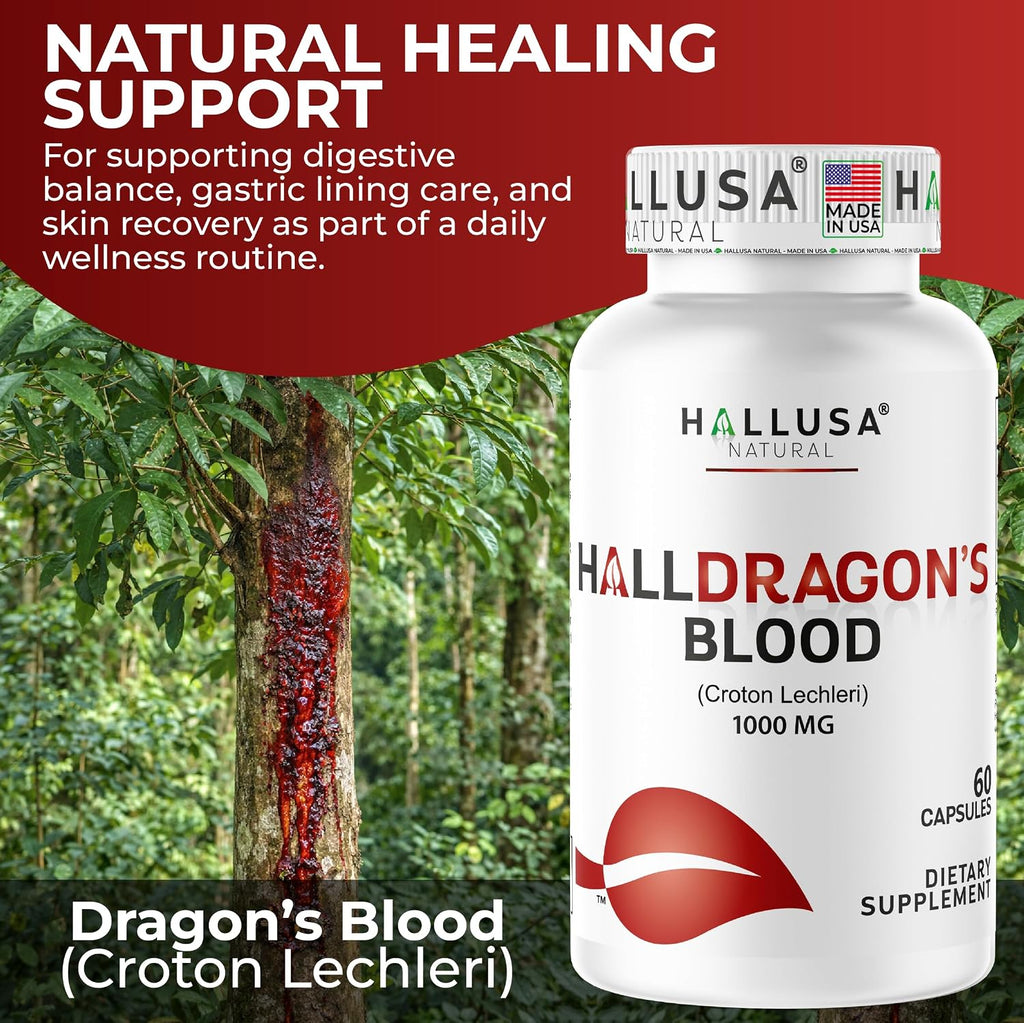 Cápsulas de Sangre de Dragón 1000mg | Croton Lechleri | Hallusa Natural