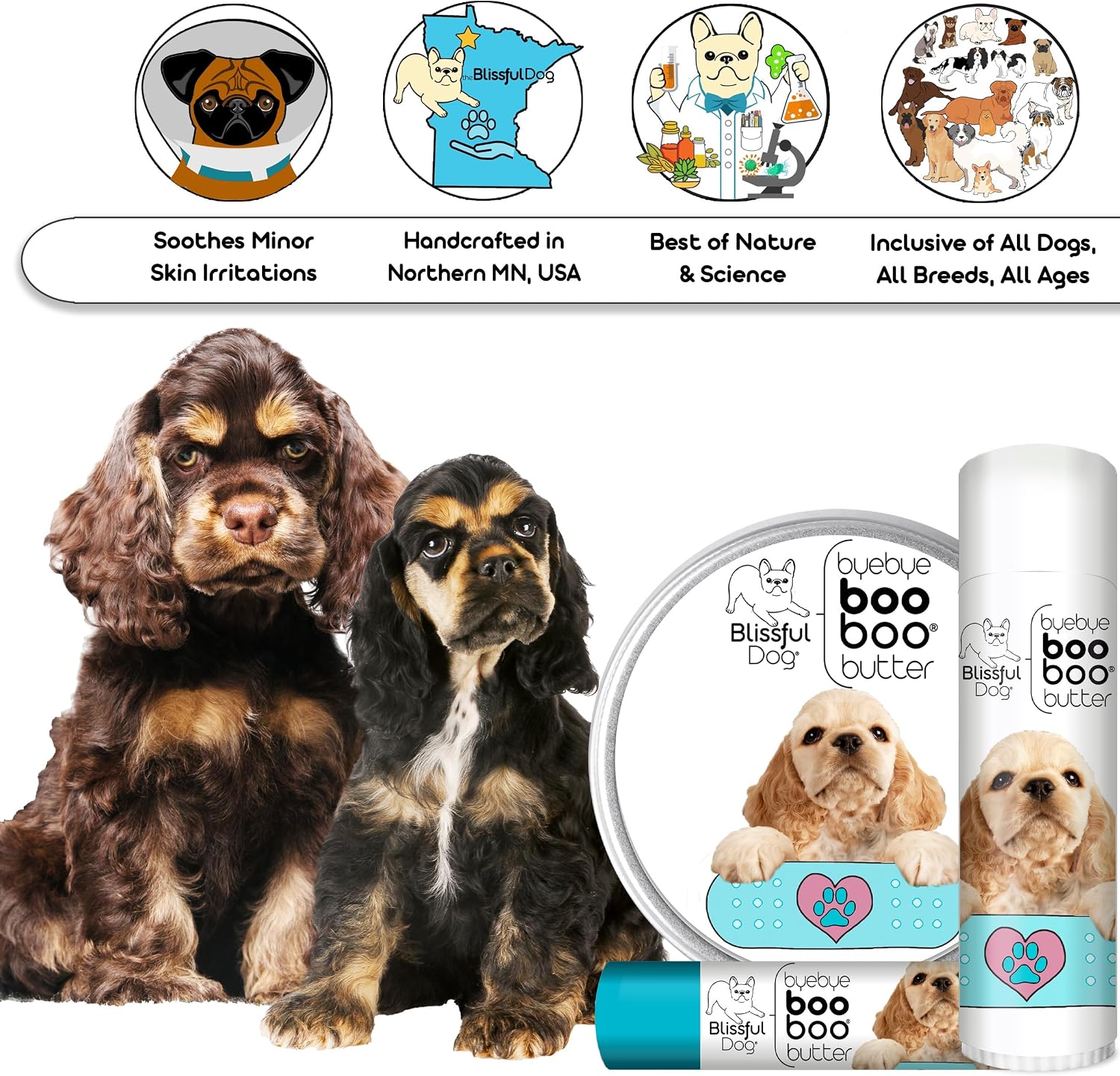 The Blissful Dog 4 oz TIN Cocker Spaniel Booboo Butter