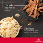 Health Concerns Gastrodia Relieve Wind – Fórmula Herbal China para la Cabeza, Mareos y Soporte Hepático – 90 Cápsulas