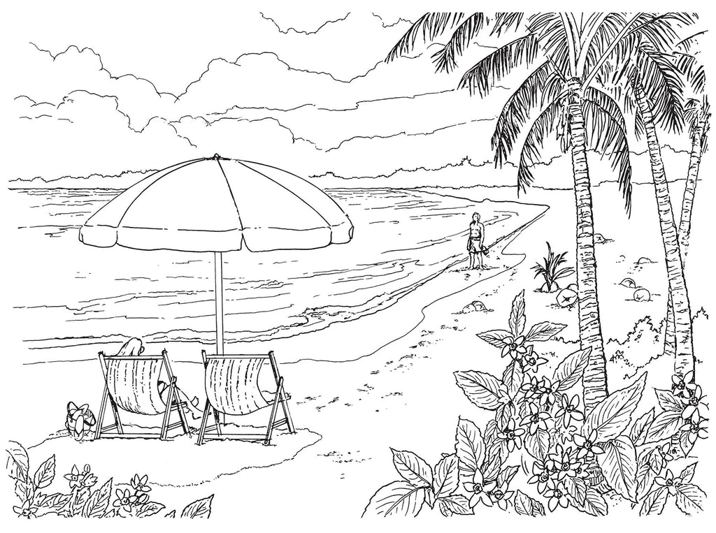 Creative Haven Coastal Scenes: A Stress Relieving Adult Coloring Book with 31 Illustrations