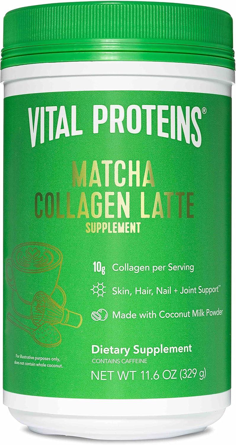 Vital Proteins Matcha Collagen Peptides Powder Supplement, Matcha Green Tea Powder, 10.5 oz, Original Flavored