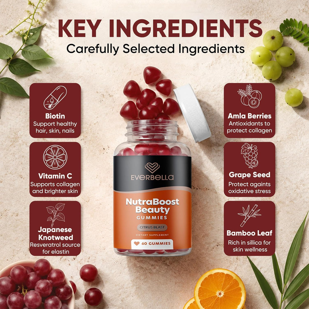 NutraBoost Beauty Gummies - Gominolas de Belleza con Biotina, Vitamina C y Aminoácidos