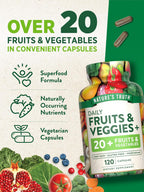 Nature's Truth Suplemento de Frutas y Verduras | 120 Cápsulas Vegetarianas | Más de 20 Frutas y Verduras | Vegetariano, No GMO y Sin Gluten