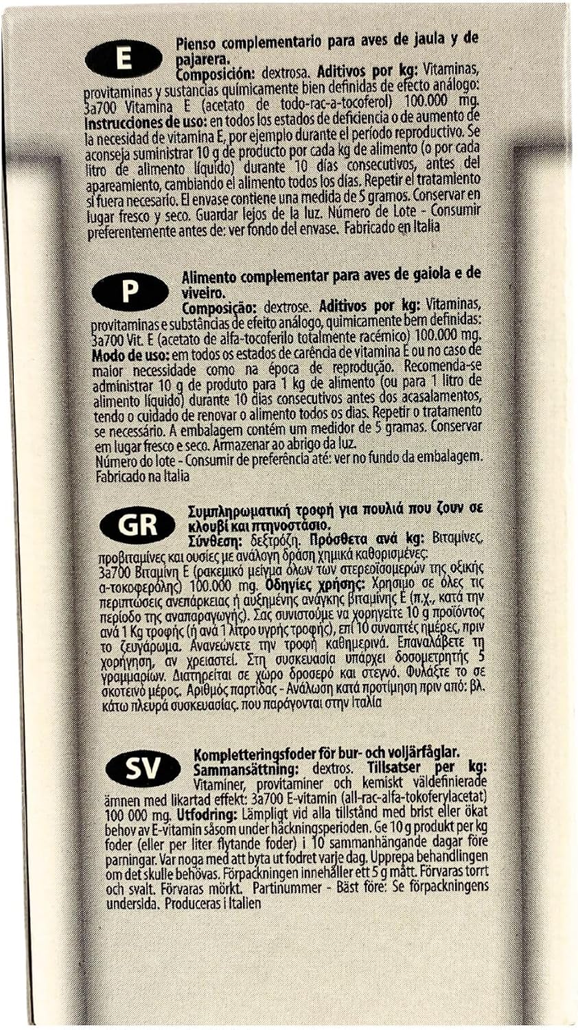 Raff Vitamina E Polvere para Aves 100g
