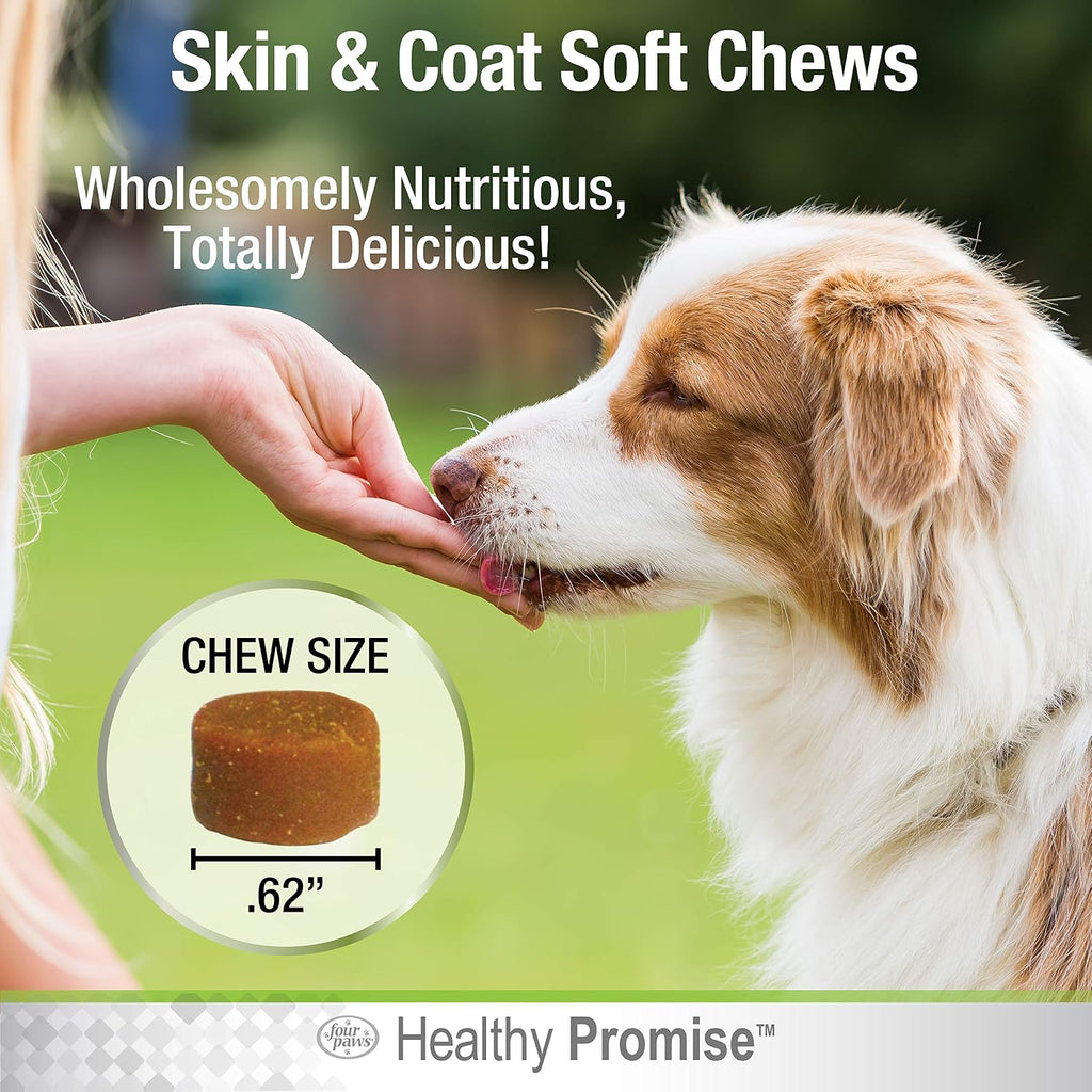 Four Paws Healthy Promise Suplementos para Perros - Piel y Pelaje - Snacks Blandos 90 uds.