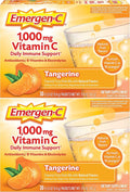 Emergen-C 1000mg Vitamina C en Polvo con Antioxidantes y Vitaminas B, Sabor Mandarina - 60 Sobres