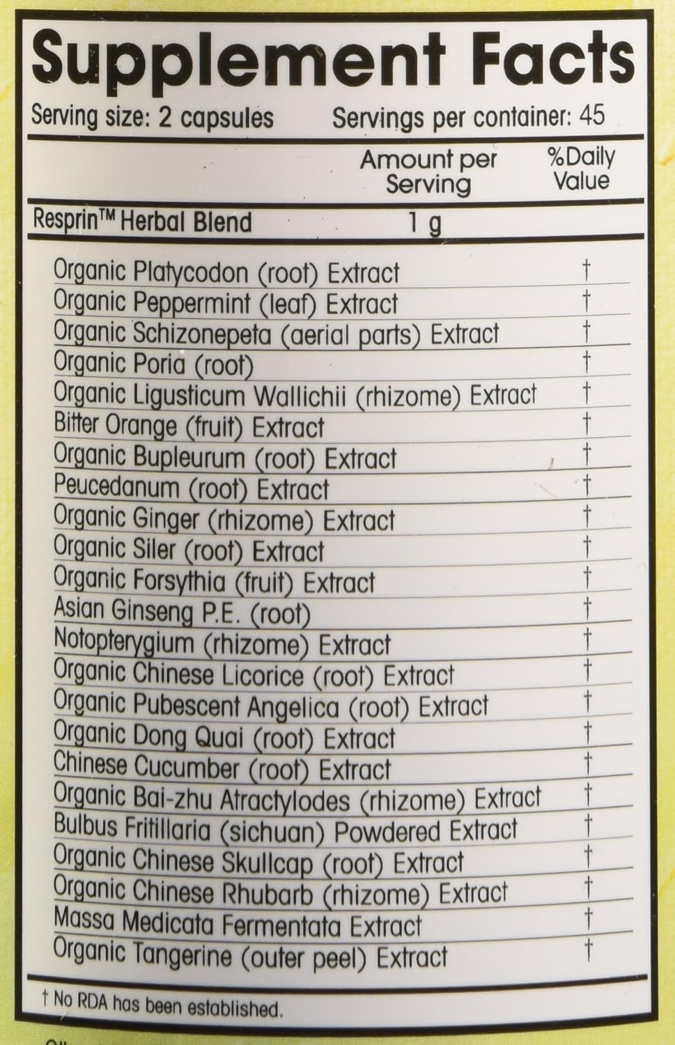 Respirin - Traditional Herbal Blend for Breathing, 90 Vegan Capsules