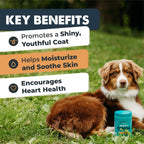 Mighty Paw Waggables Mighty Omega - 120 masticables de aceite de pescado con omega 3 para perros, sabor bacon
