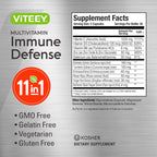 Viteey 11 en 1 Complejo Inmunológico con Vitamina D3, C, Zinc y Equinácea - 120 Cápsulas