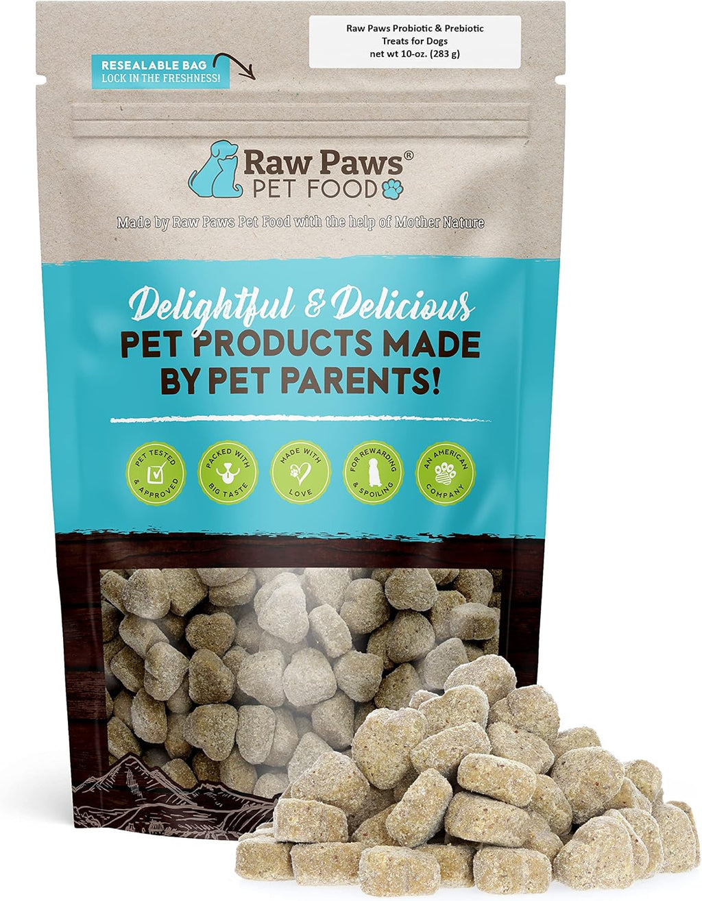 Raw Paws Probióticos Naturales para Perros con Prebióticos, 100 Masticables Blandos (284 g)