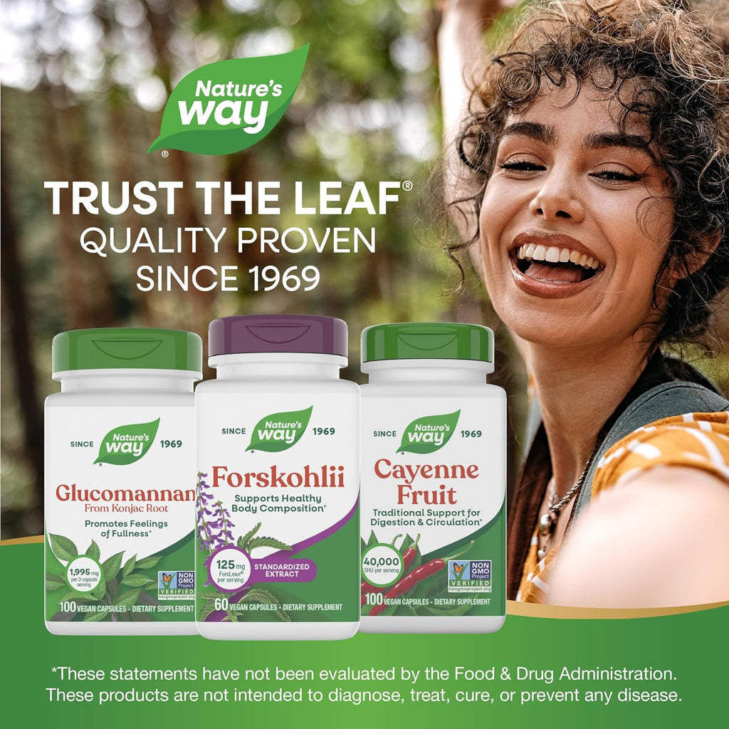Nature's Way Forskohlii – Extracto Estandarizado con ForsLean 125 mg, 60 Cápsulas Veganas