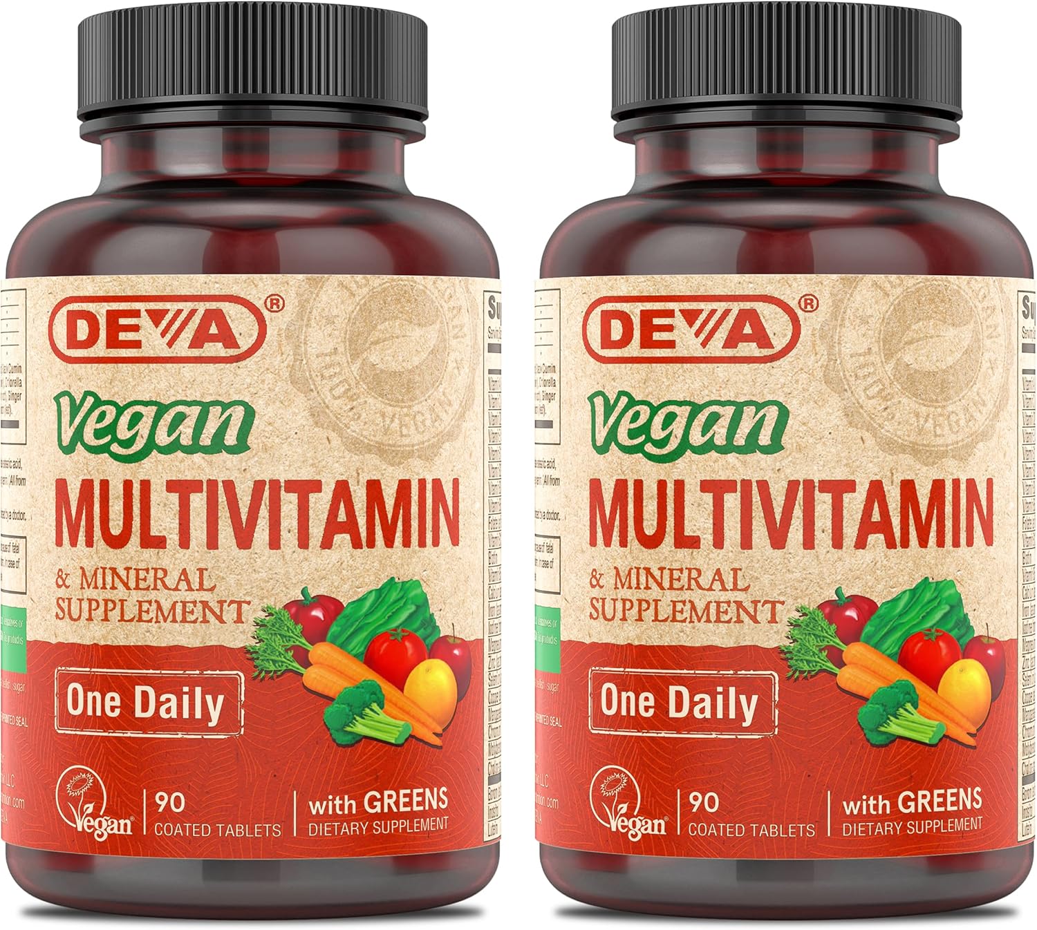 DEVA Multivitamínico y Mineral Vegano con Hierro y Superalimentos - 2 Pack (180 Comprimidos)