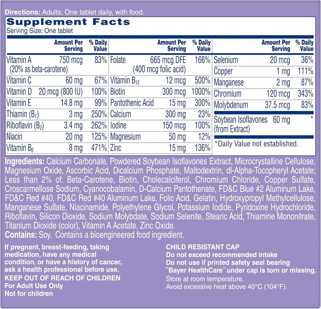 One A Day Multivitamínico para Mujeres en la Menopausia – 50 Comprimidos
