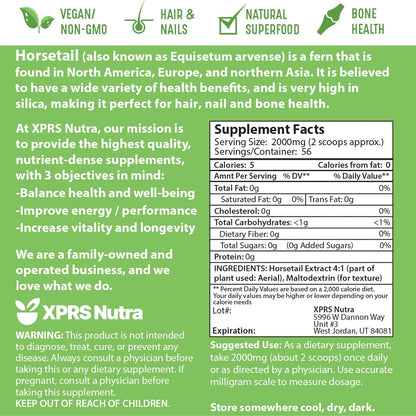 XPRS Nutra Extracto de Cola de Caballo en Polvo - Alto Contenido en Silicio - 113 g (4 oz) – Image 7
