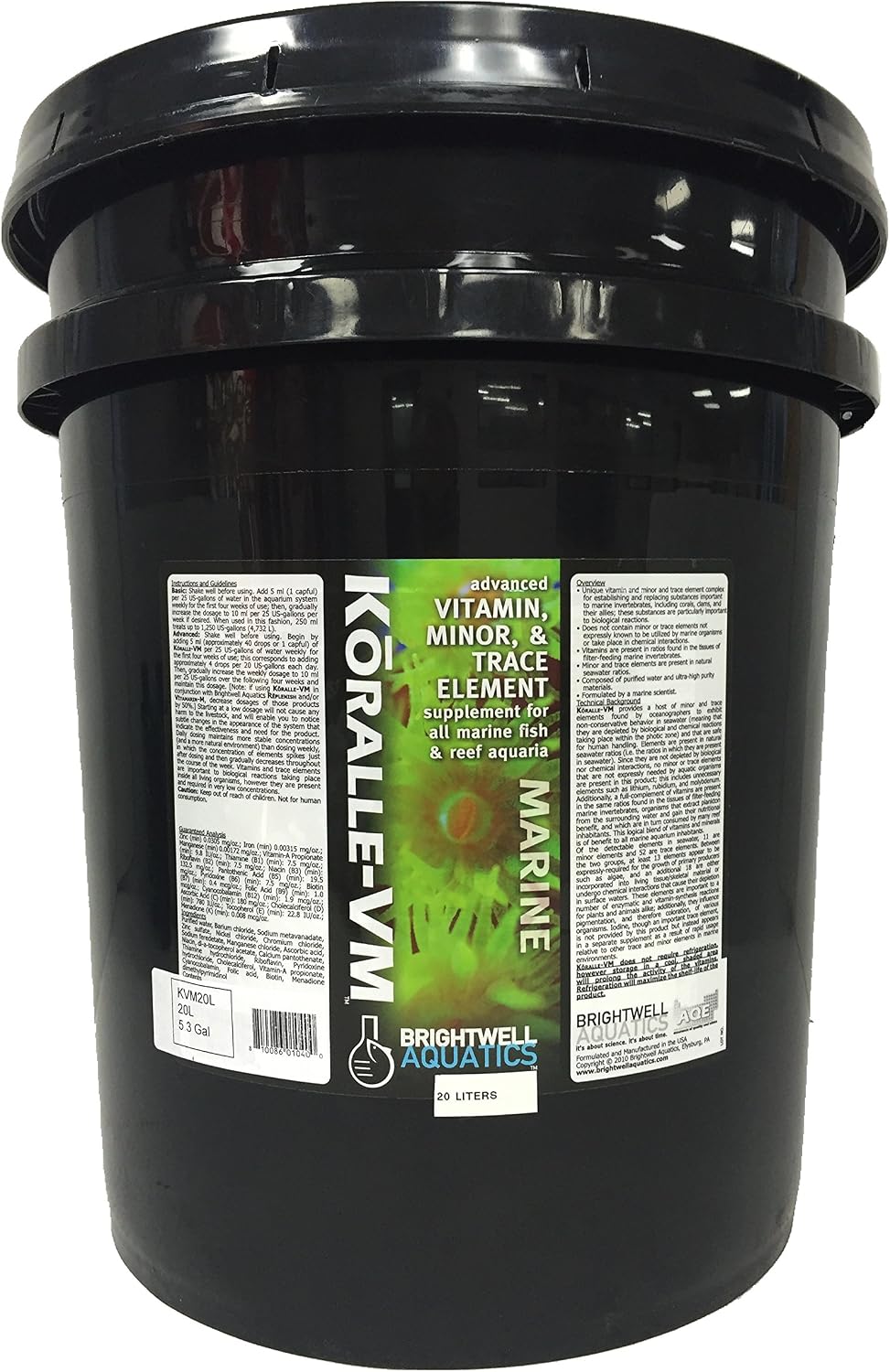 Brightwell Aquatics 8.5 oz. líq. Koralle-VM Suplemento de vitaminas y minerales para corales y almejas, 250 mL