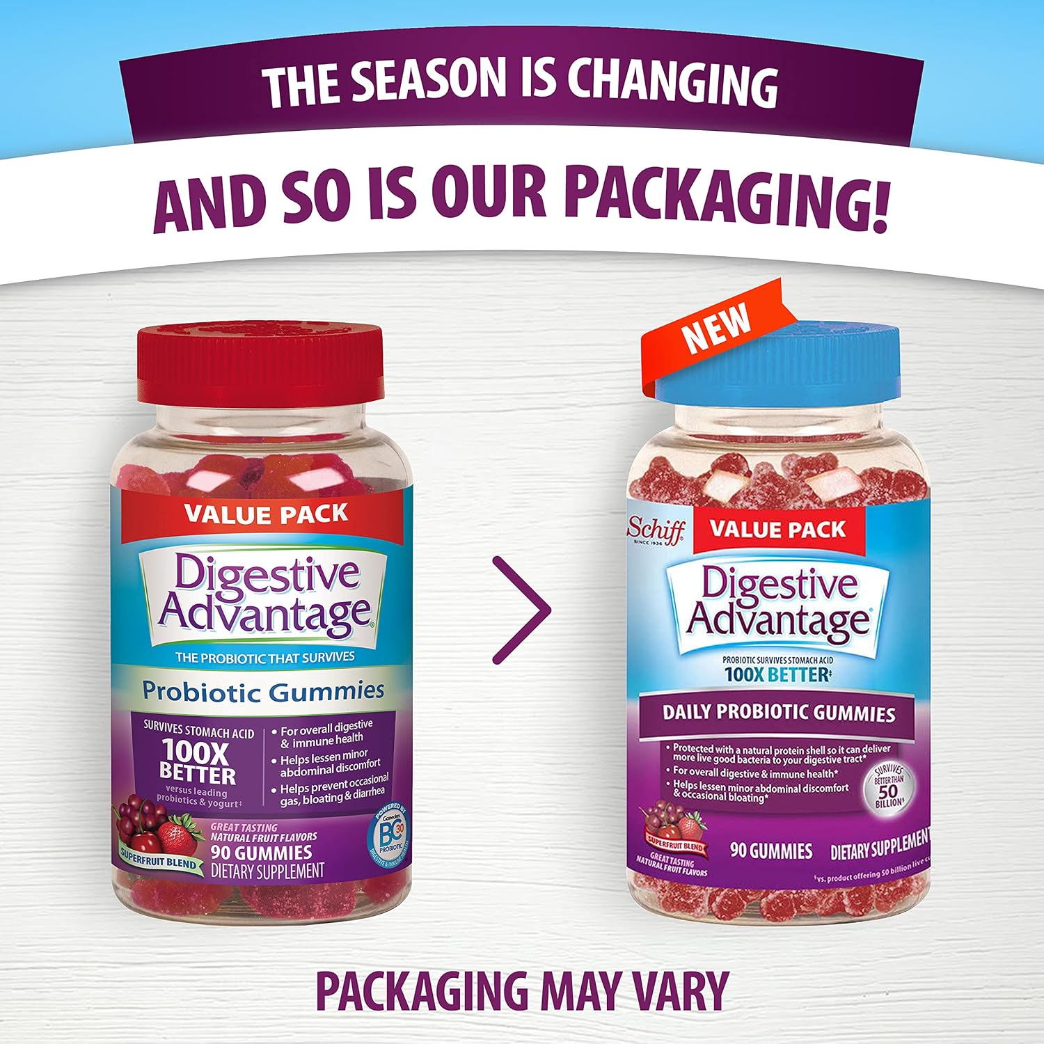 Digestive Advantage Gominolas Probióticas para Salud Digestiva, 90 unidades