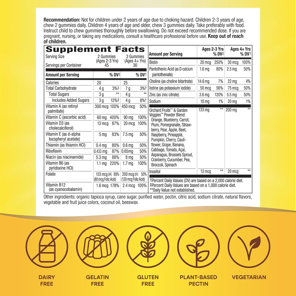 Nature's Way Alive! Multivitamínico Infantil Premium en Gominolas, Sin Gluten, Hecho con Pectina, 90 Gominolas
