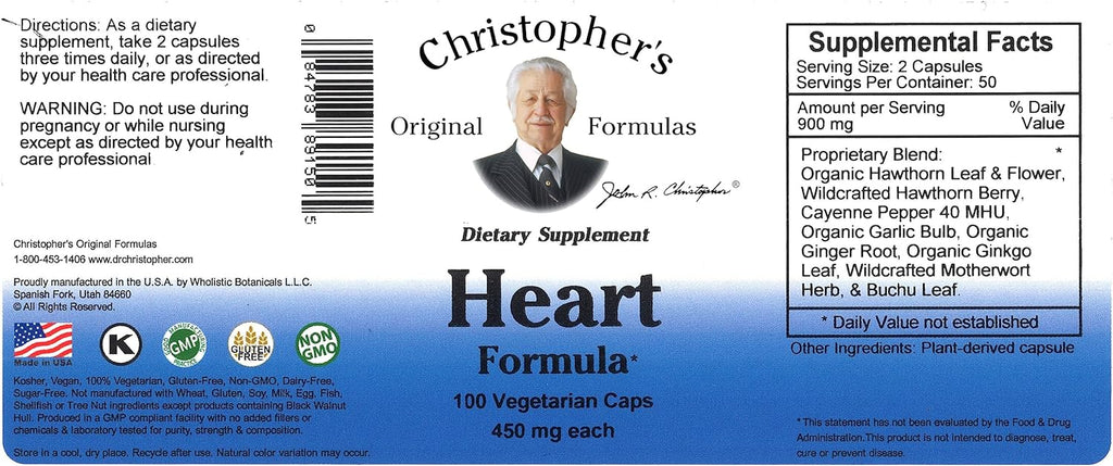 Christopher's Original Formulas Dr Heart Formula - 100 Cápsulas