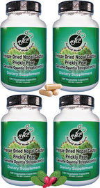 Natural Home Cures Cápsulas de Nopal Liofilizado, 500 mg, 120 Cápsulas Veganas (4 Envases)