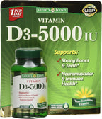 Nature's Bounty Vitamina D3 5000 UI, Softgels, 150 unidades (Paquete de 2)