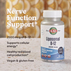KAL Liposomal Vitamina B12 2500 mcg - Alta Absorción - Tecnología Liposomal - Cápsulas Veganas - Sin Gluten - Sin Soja - 30 Dosis