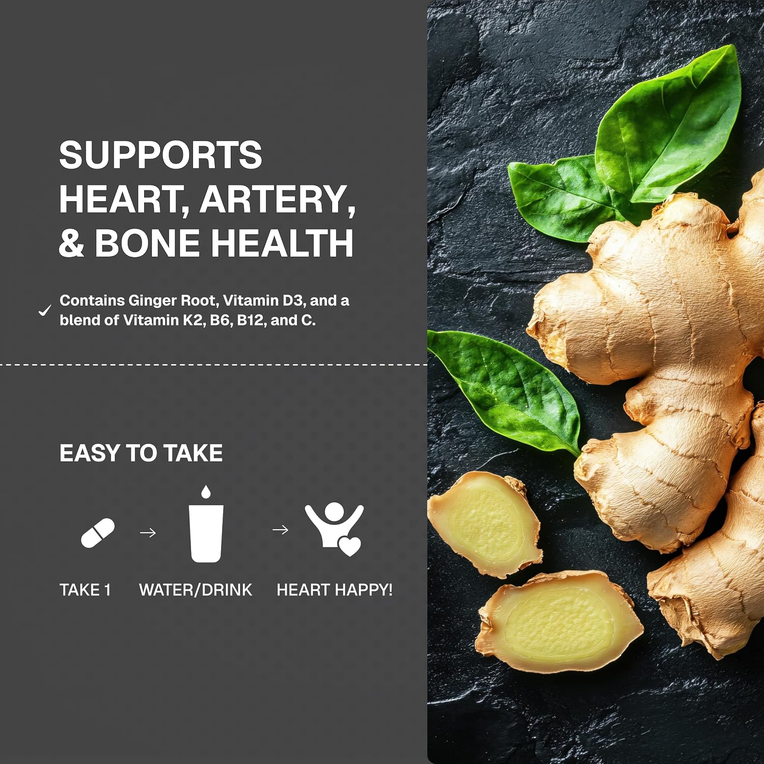 Weider Artery Health - Salud Arterial y Corazón - con Vitamina K2, D3 y Jengibre - 30 Cápsulas Veganas