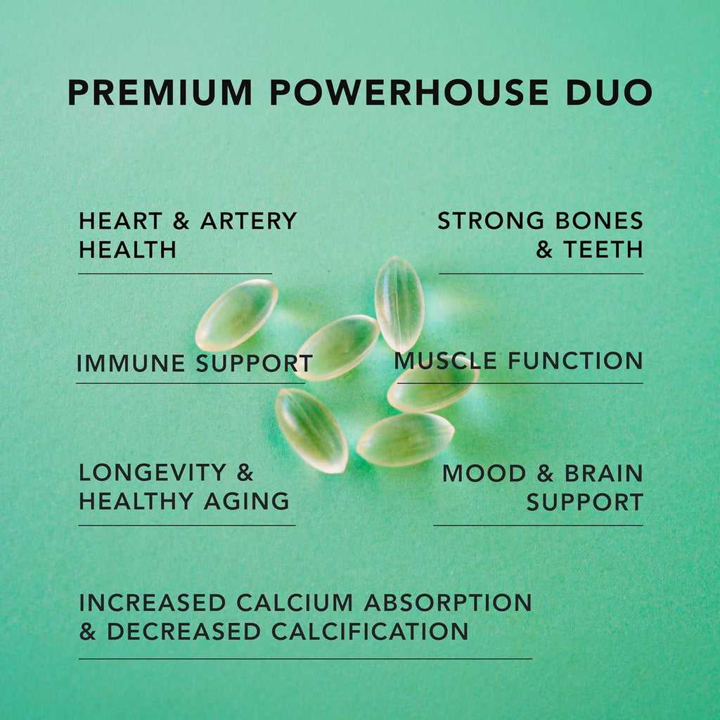 AMANDEAN Vitamina D3 K2 Vegana 5000 UI con K2 MK-7, 120 Cápsulas Blandas